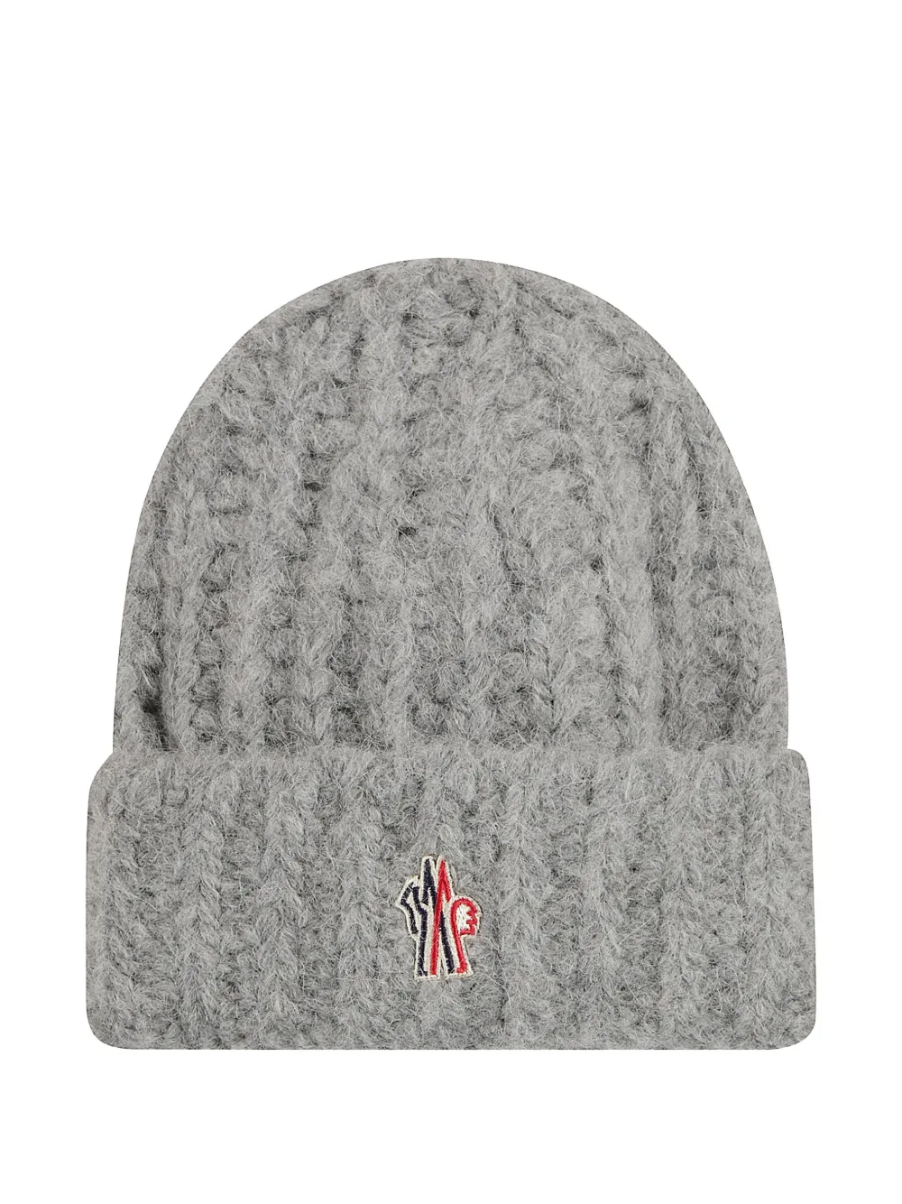 Moncler Grenoble logo-patch beanie hat - Grigio