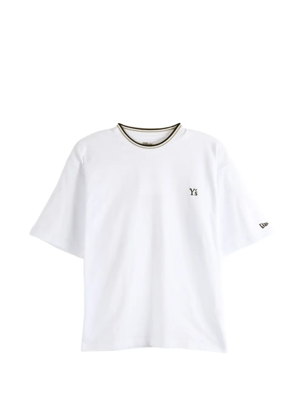 Y's x New Era logo-embroidered tipped T-shirt - Bianco