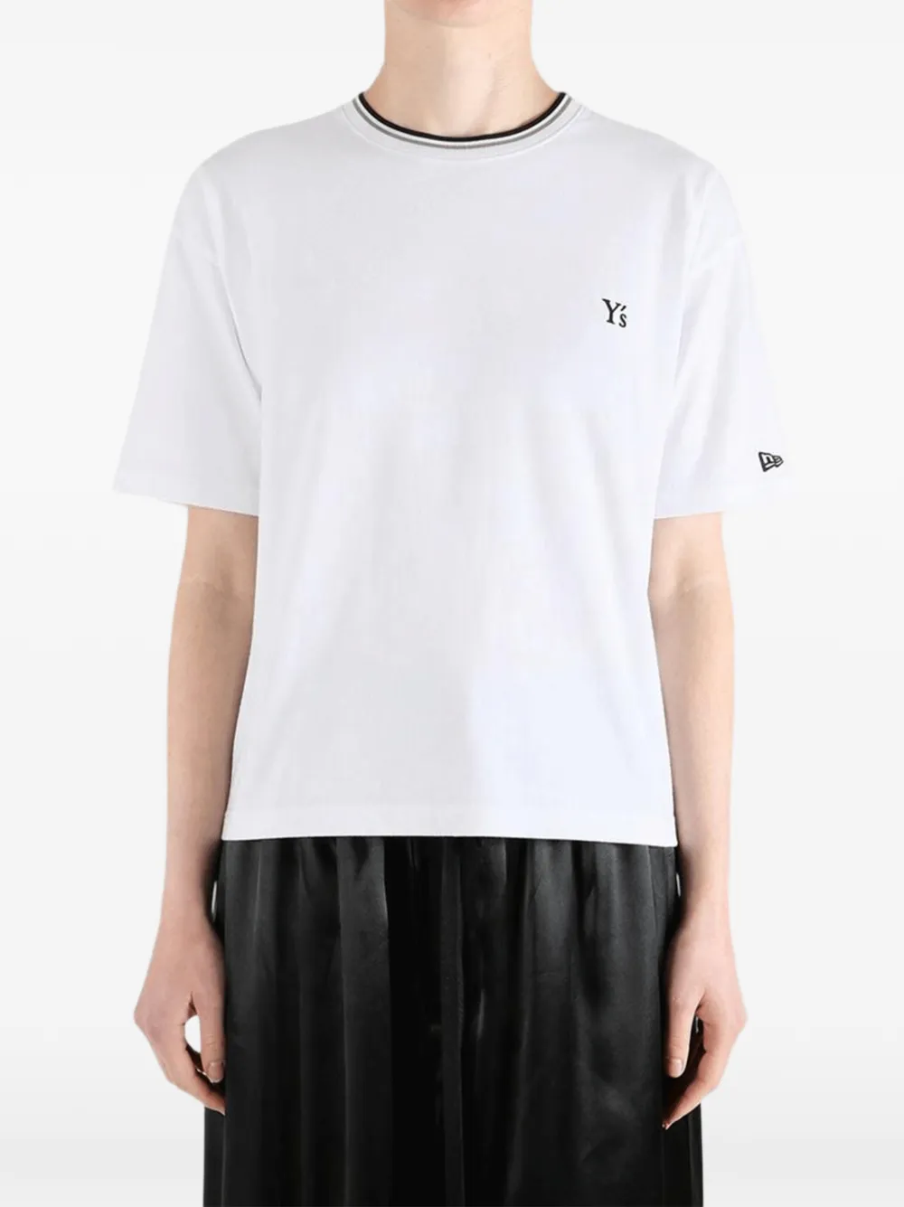 Y's x New Era T-shirt met geborduurd logo Wit