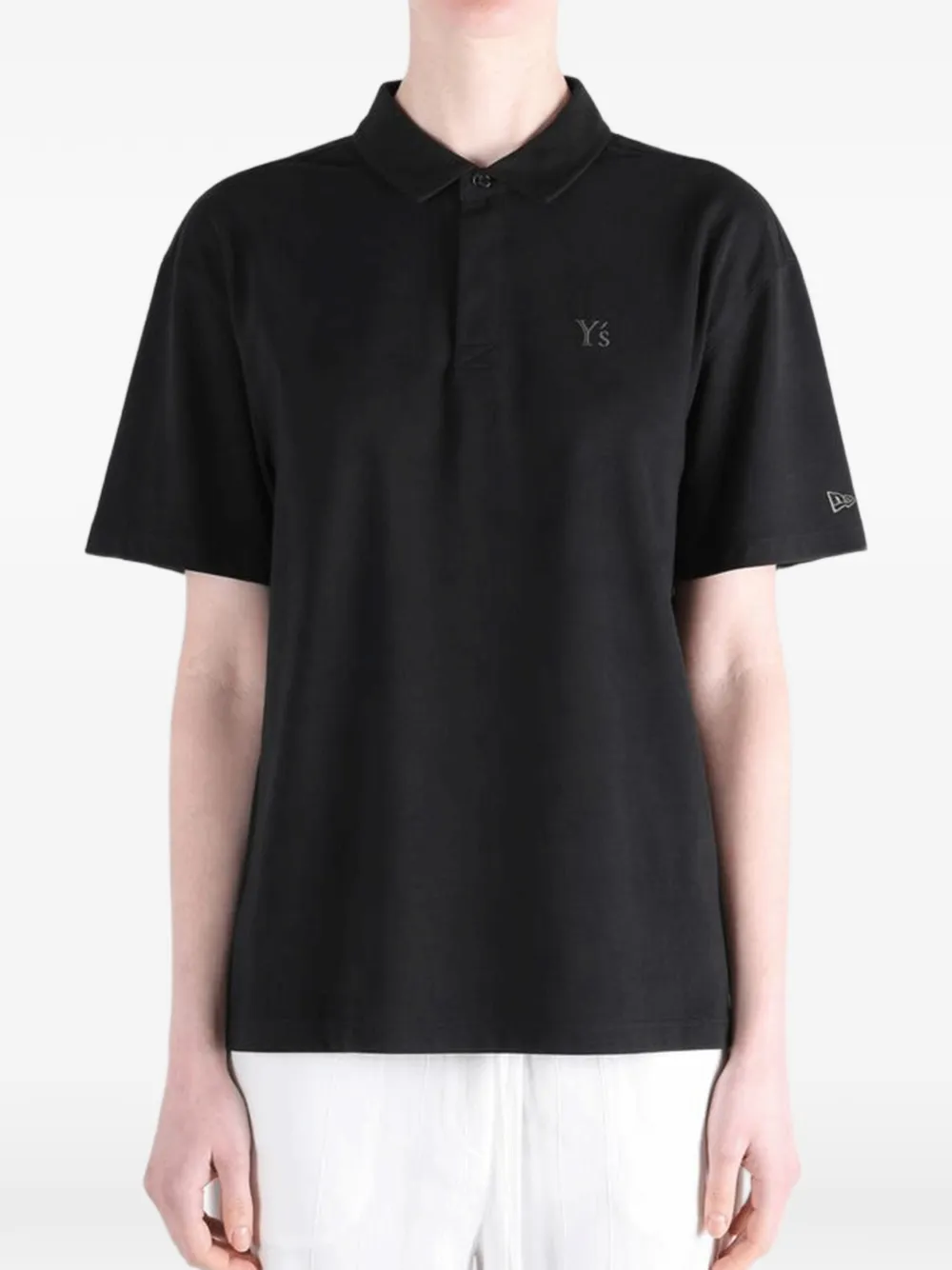 Y's x New Era poloshirt met geborduurd logo Zwart