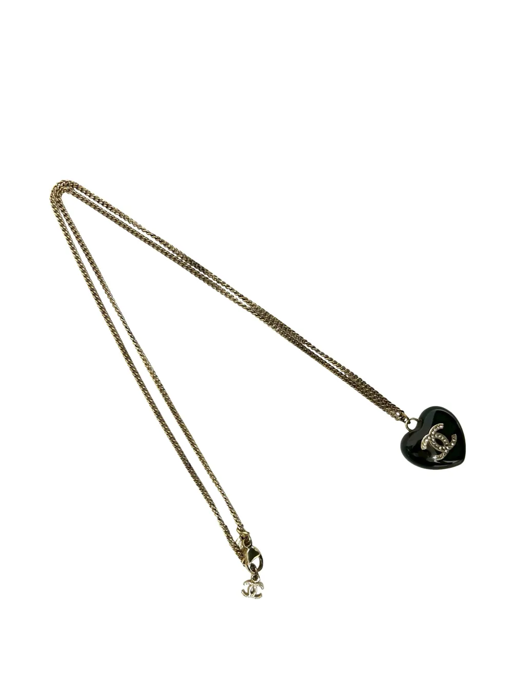CHANEL Pre-Owned 2026 Gold Plated Resin Crystal CC Pendant Necklace costume necklace - Nero
