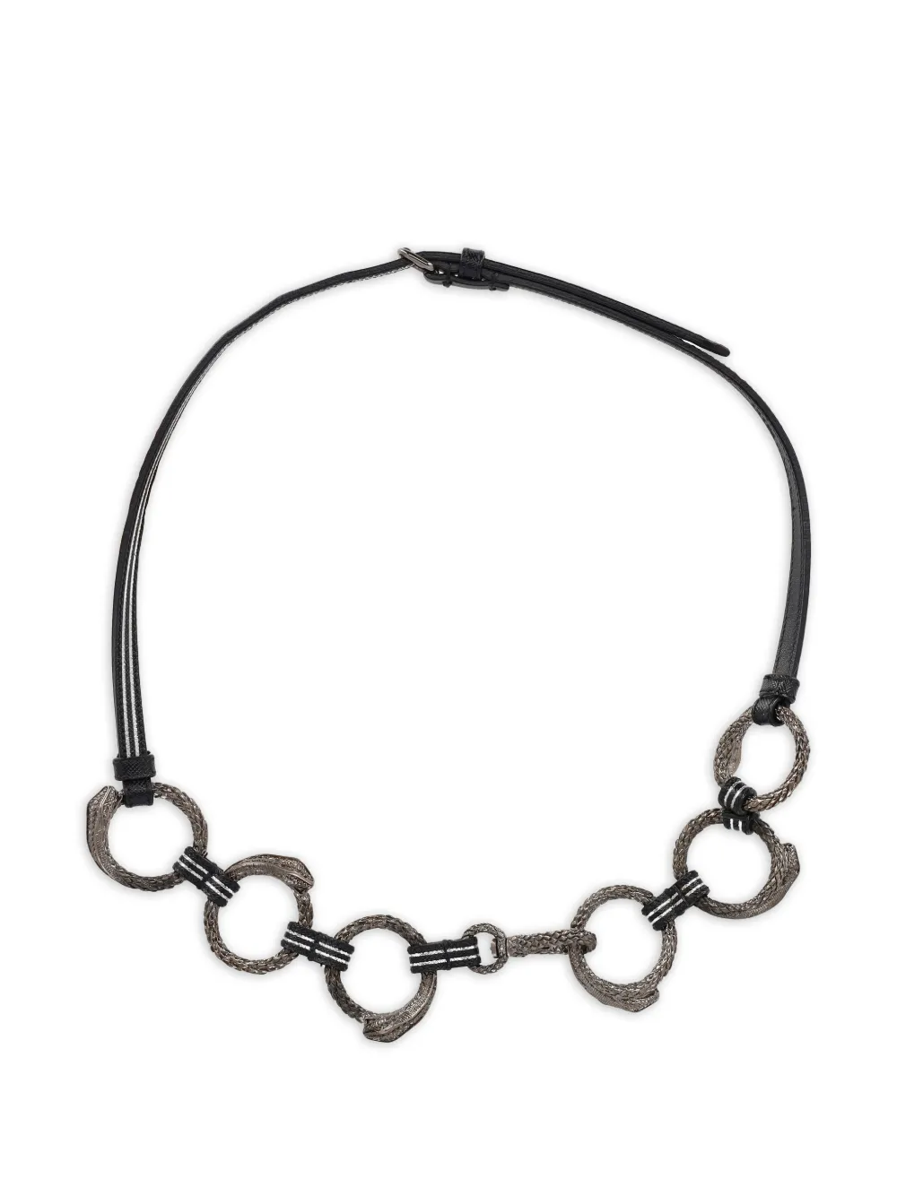 Prada Pre-Owned snake-details belt - Nero