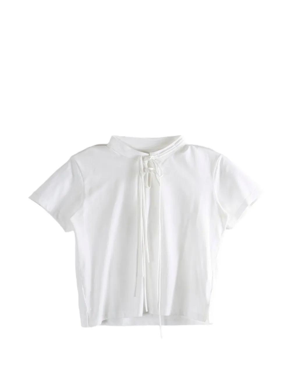 Y's tie-fastening T-shirt - Bianco