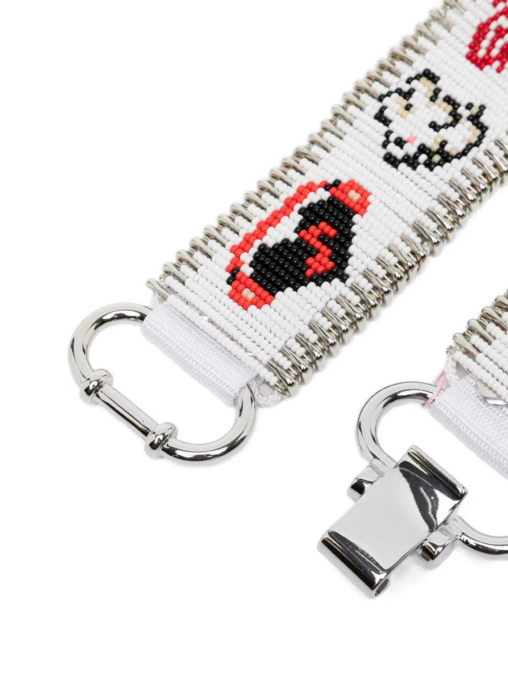  Chopova Lowena Safety Pin Beaded Belt - Silver 