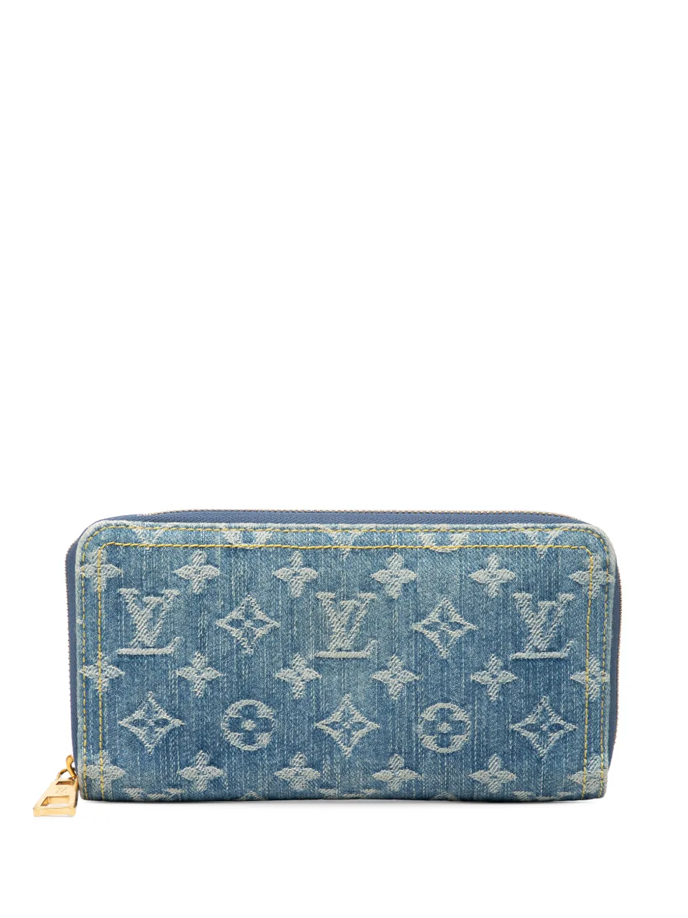 Louis Vuitton Pre-Owned 2021-2025 Monogram Denim Zippy Wallet long wallets - Blu
