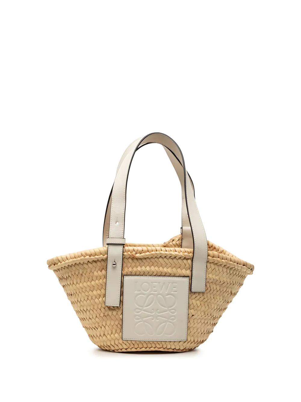 Loewe Pre-Owned 2021 Small Raffia Anagram Basket tote bag - Brown