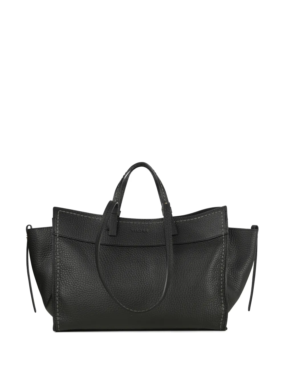 VISONA` leather tote bag - Nero