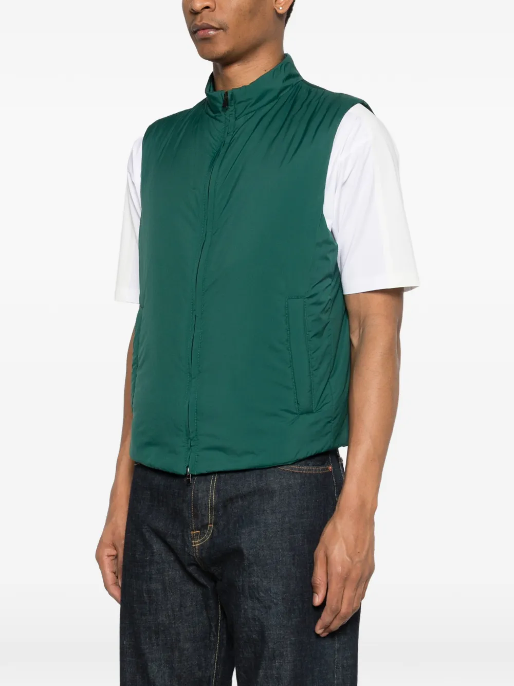 Herno Bodywarmer met rits Groen
