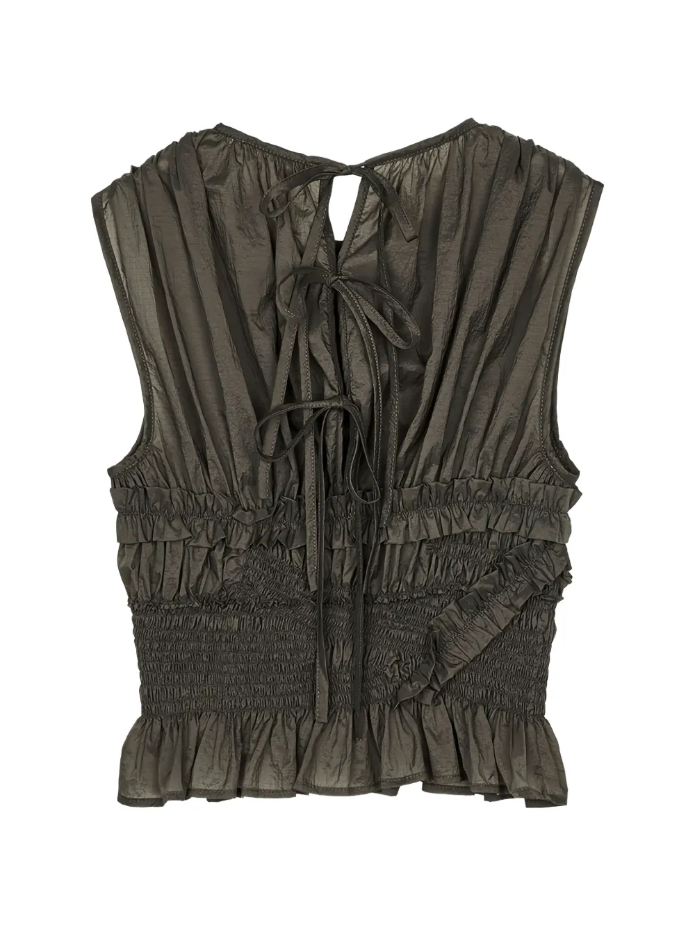  Cecilie Bahnsen Cbuphi Ruffled Ripstop Top - Green 