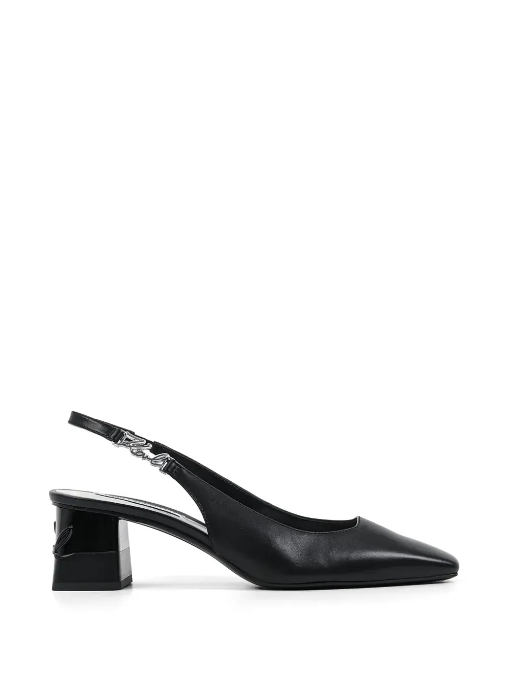 Karl Lagerfeld logo-detail slingback pumps - Nero
