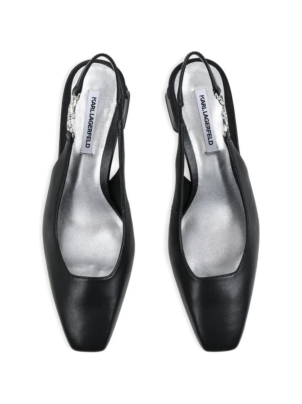 Karl Lagerfeld logo-detail slingback pumps Zwart