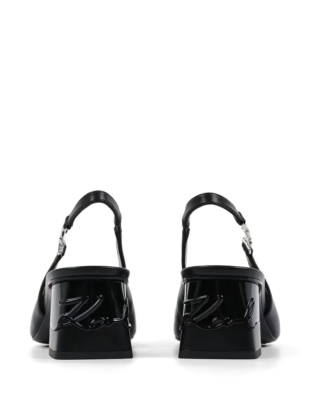 Karl Lagerfeld logo-detail slingback pumps Zwart