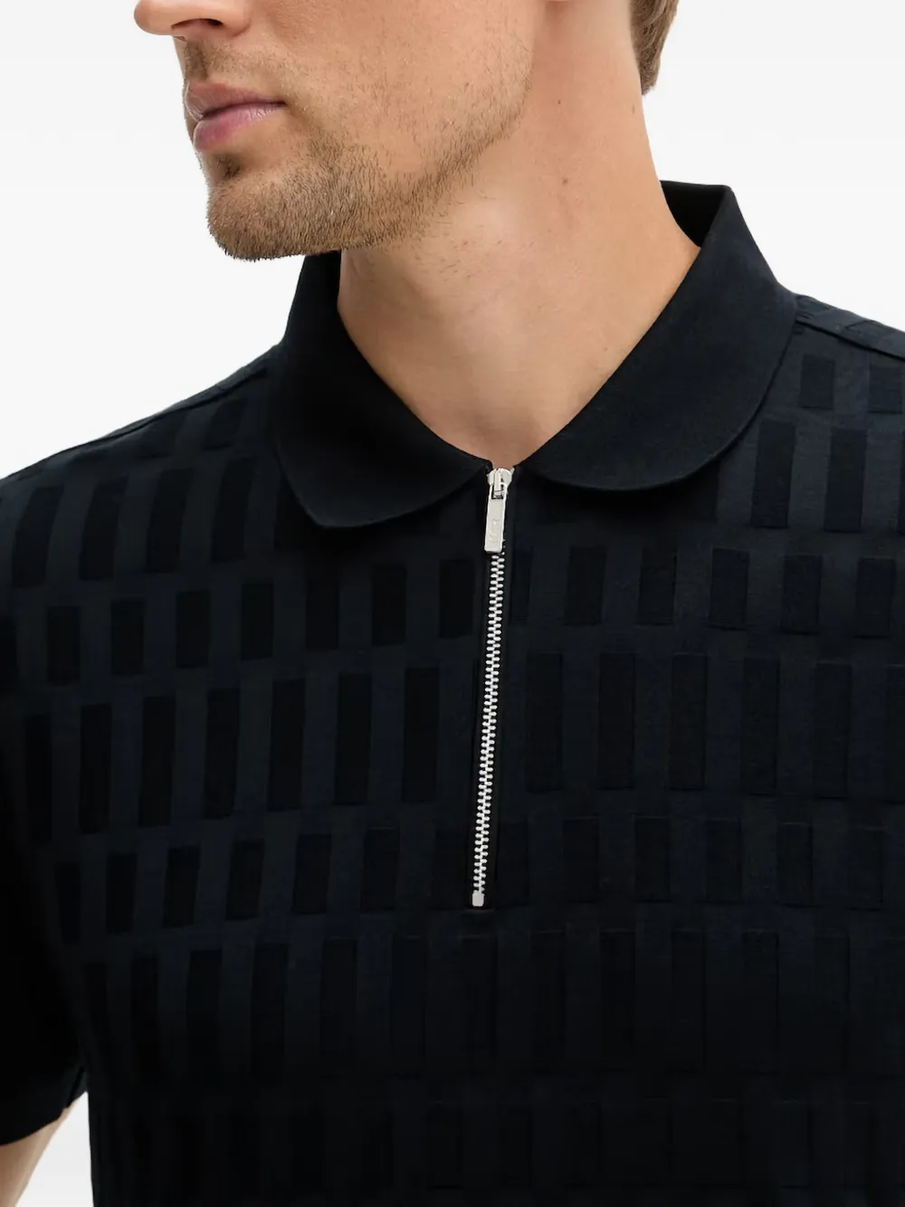 Karl Lagerfeld half-zip polo shirt Zwart