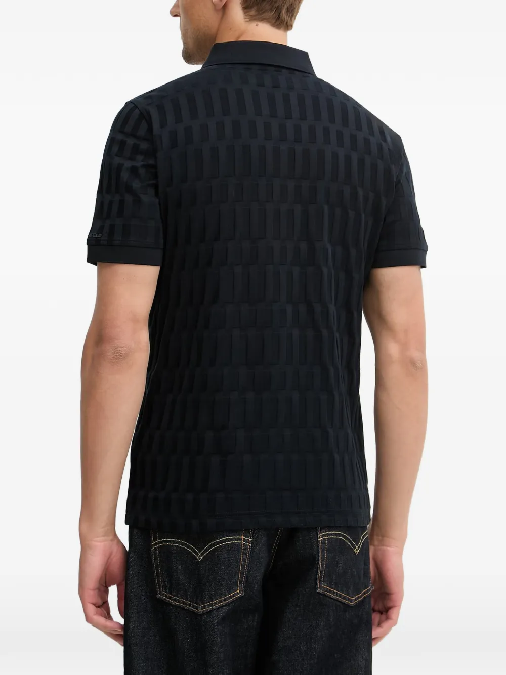 Karl Lagerfeld half-zip polo shirt Zwart