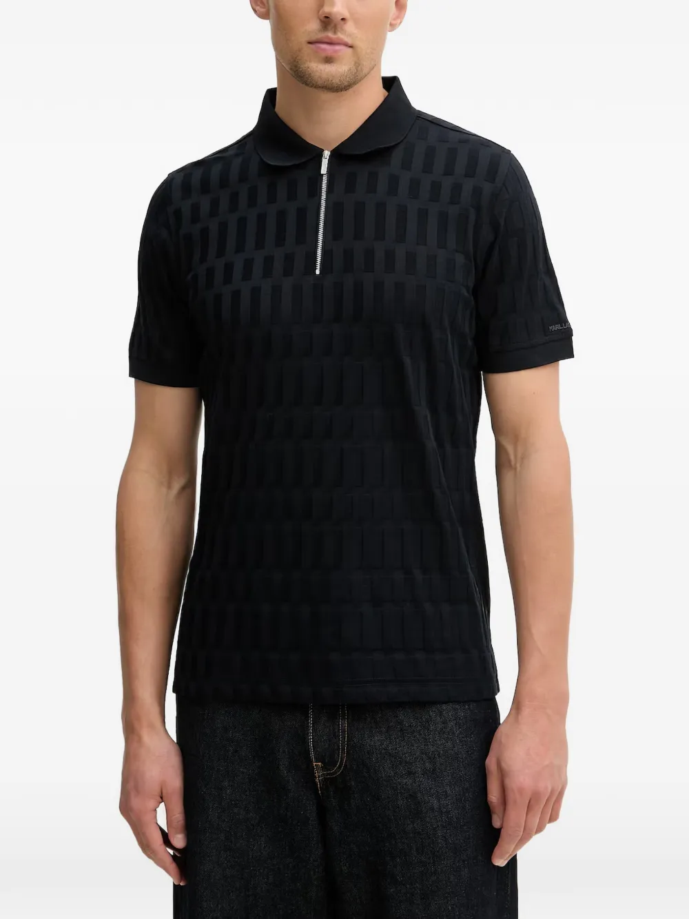 Karl Lagerfeld half-zip polo shirt - Nero