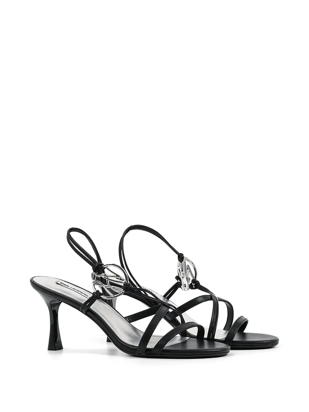 Karl Lagerfeld strappy logo-charm heeled sandals Zwart