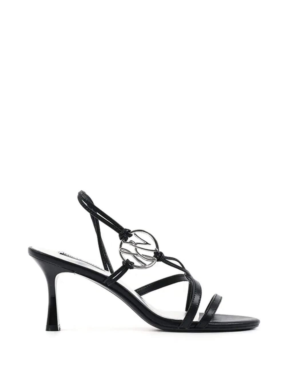 Karl Lagerfeld strappy logo-charm heeled sandals Zwart