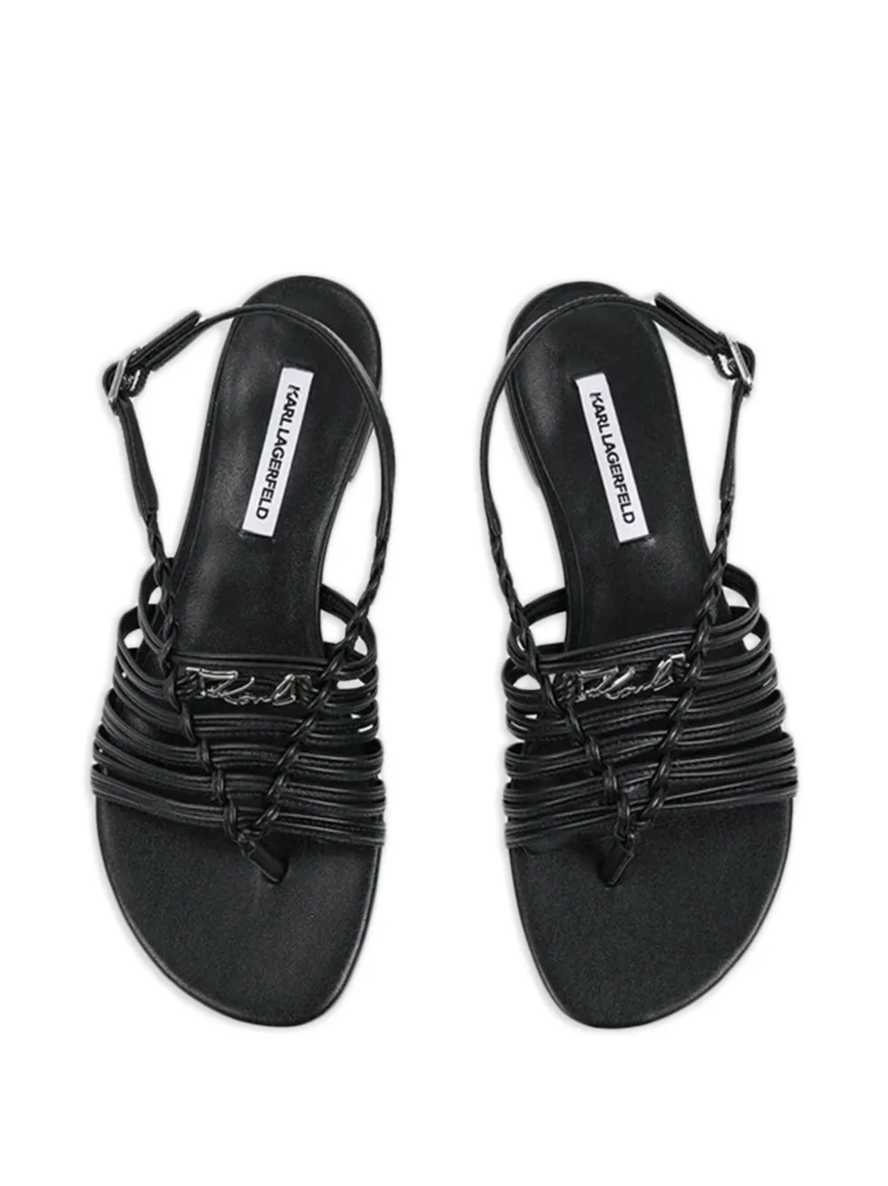 Karl Lagerfeld Alisso II gevlochten sandalen Zwart
