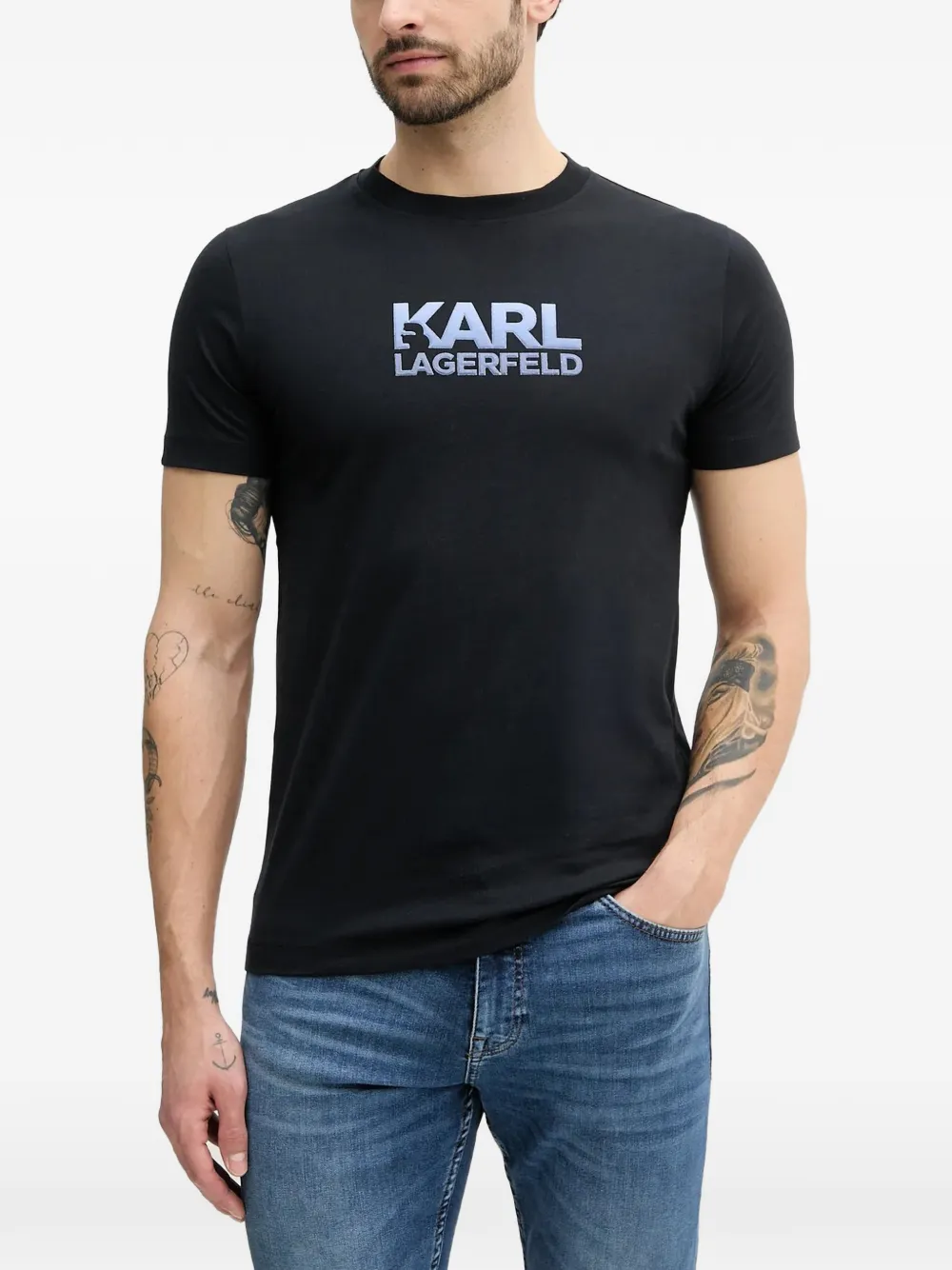 Karl Lagerfeld logo-print t-shirt - Nero