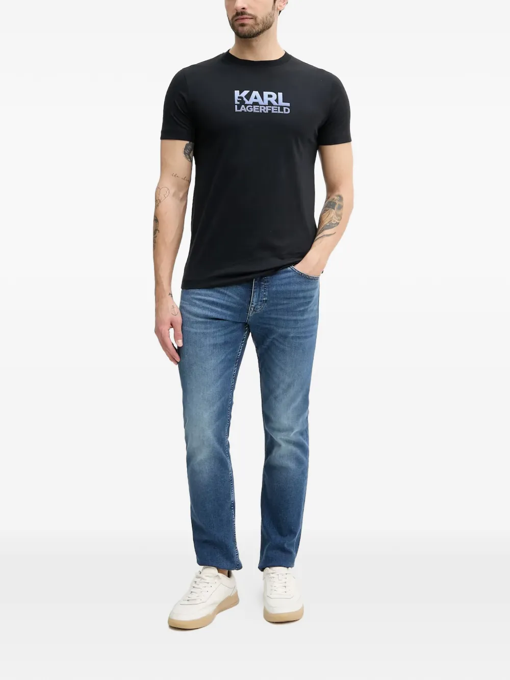  Karl Lagerfeld T-shirt à Logo Imprimé - Noir 