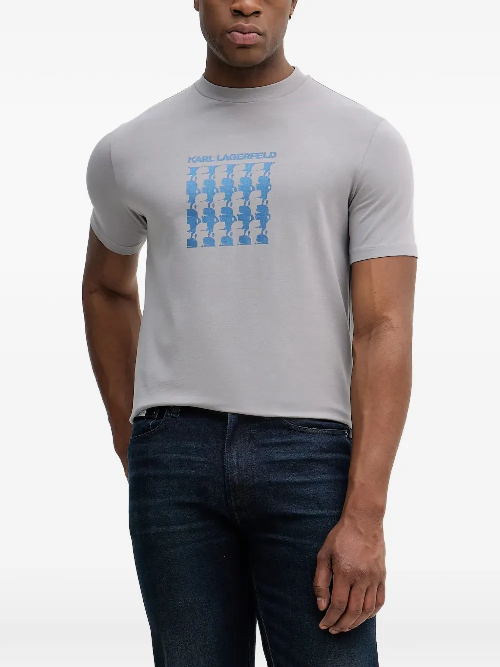 Karl Lagerfeld logo-print graphic t-shirt - Grigio