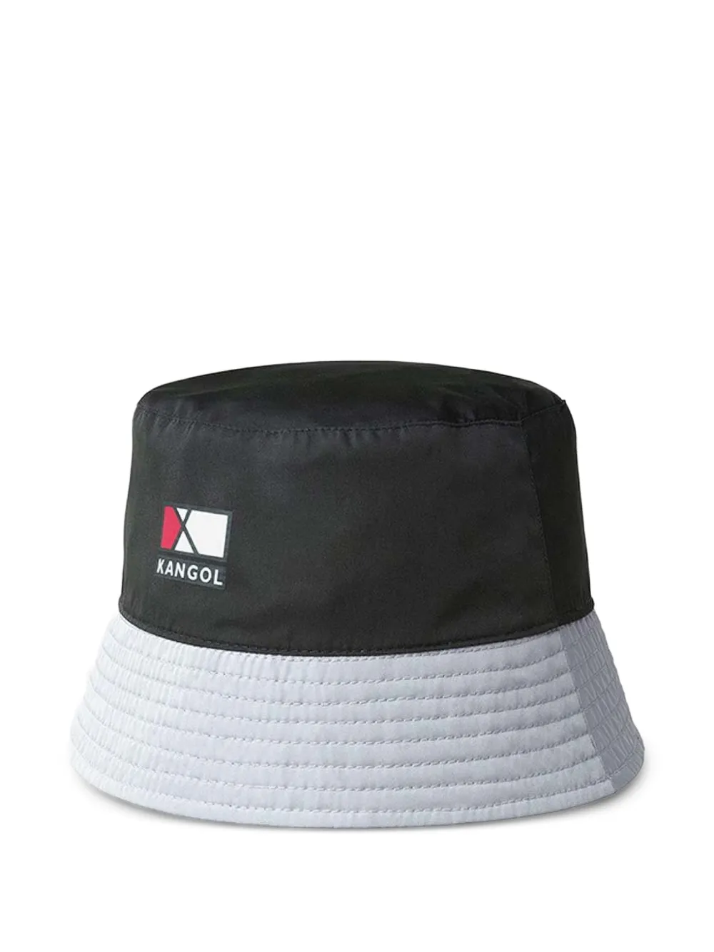 Kangol Vissershoed met logoprint en vlakken Zwart