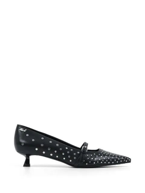 Karl Lagerfeld stud-embellished pointed-toe pumps