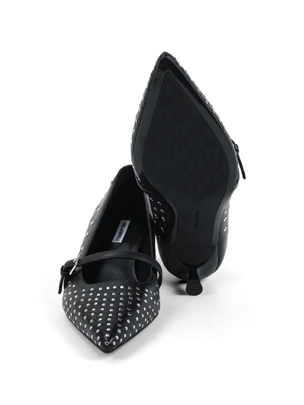 Karl Lagerfeld stud-embellished pointed-toe pumps Zwart
