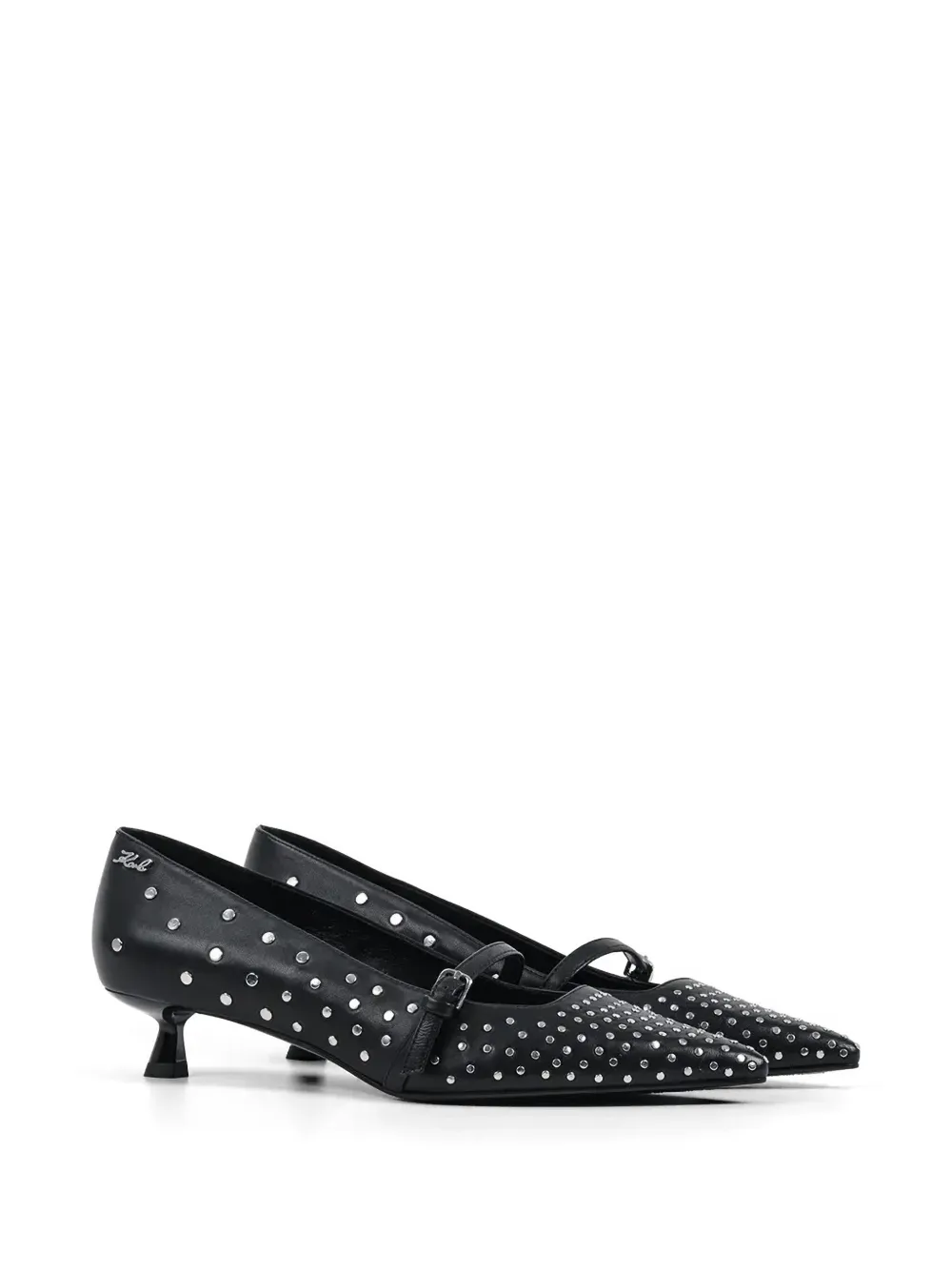 Karl Lagerfeld stud-embellished pointed-toe pumps Zwart