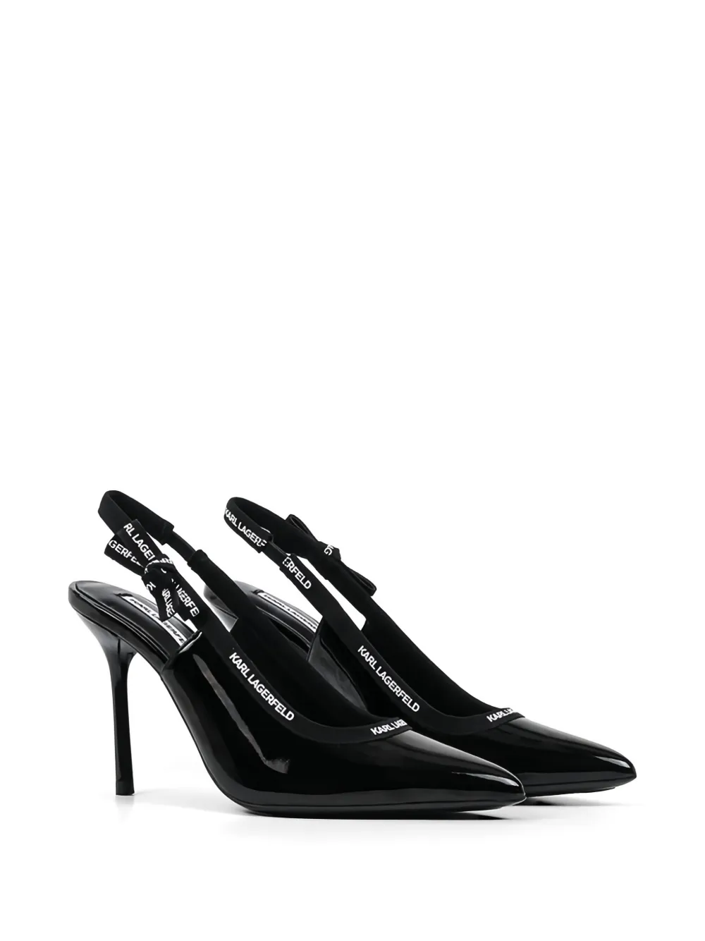 Karl Lagerfeld Sarabande pointed-toe leather pumps Zwart