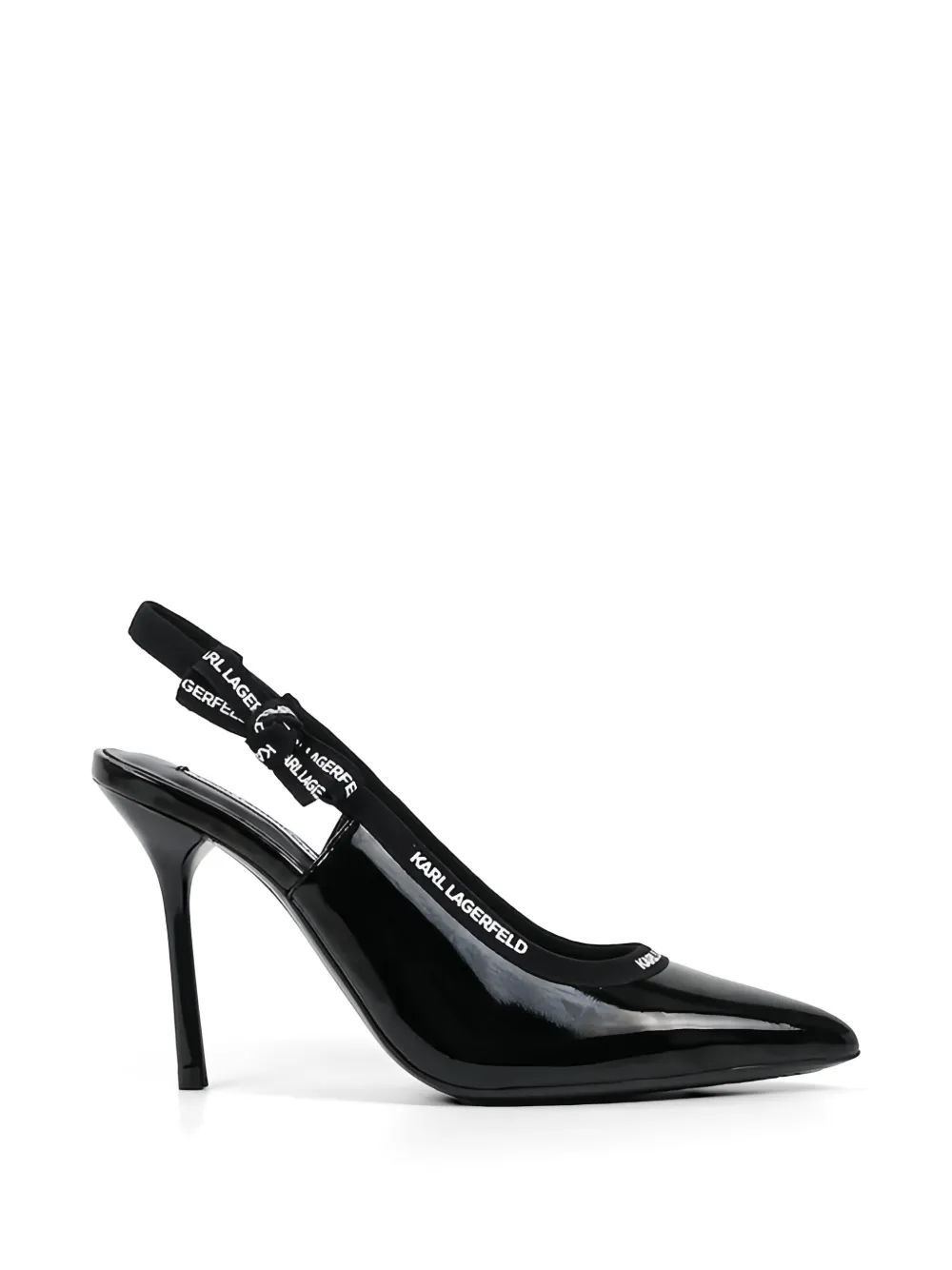 Karl Lagerfeld Sarabande pointed-toe leather pumps Zwart