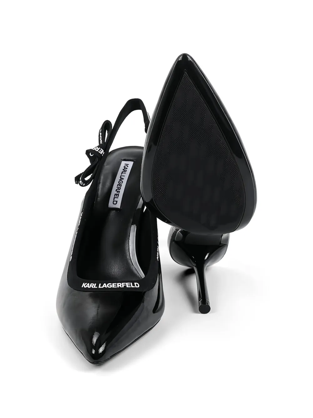 Karl Lagerfeld Sarabande pointed-toe leather pumps Zwart