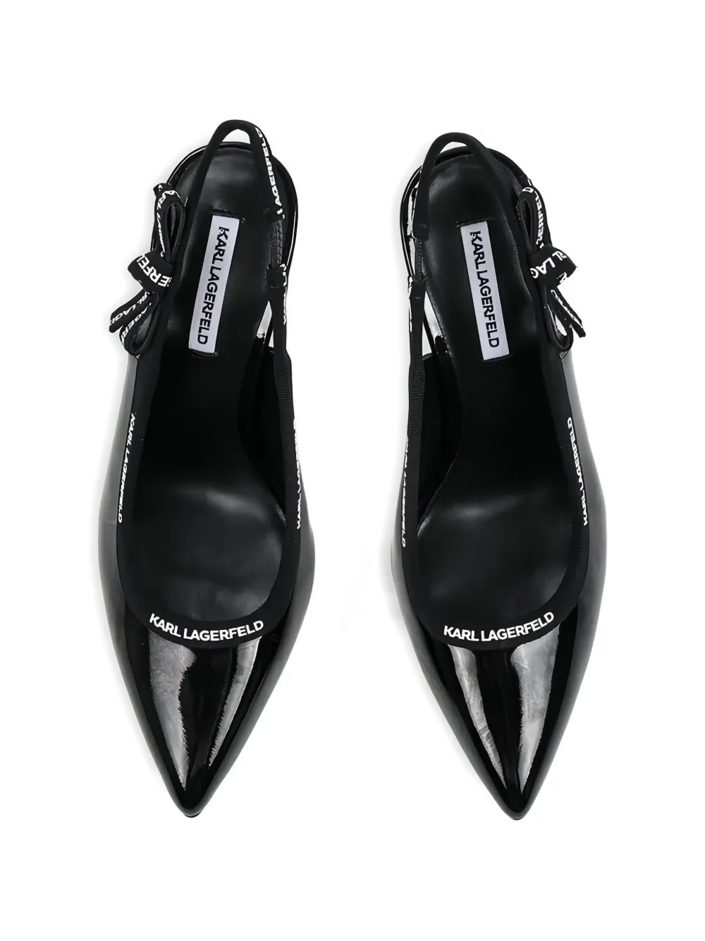 Karl Lagerfeld Sarabande pointed-toe leather pumps Zwart