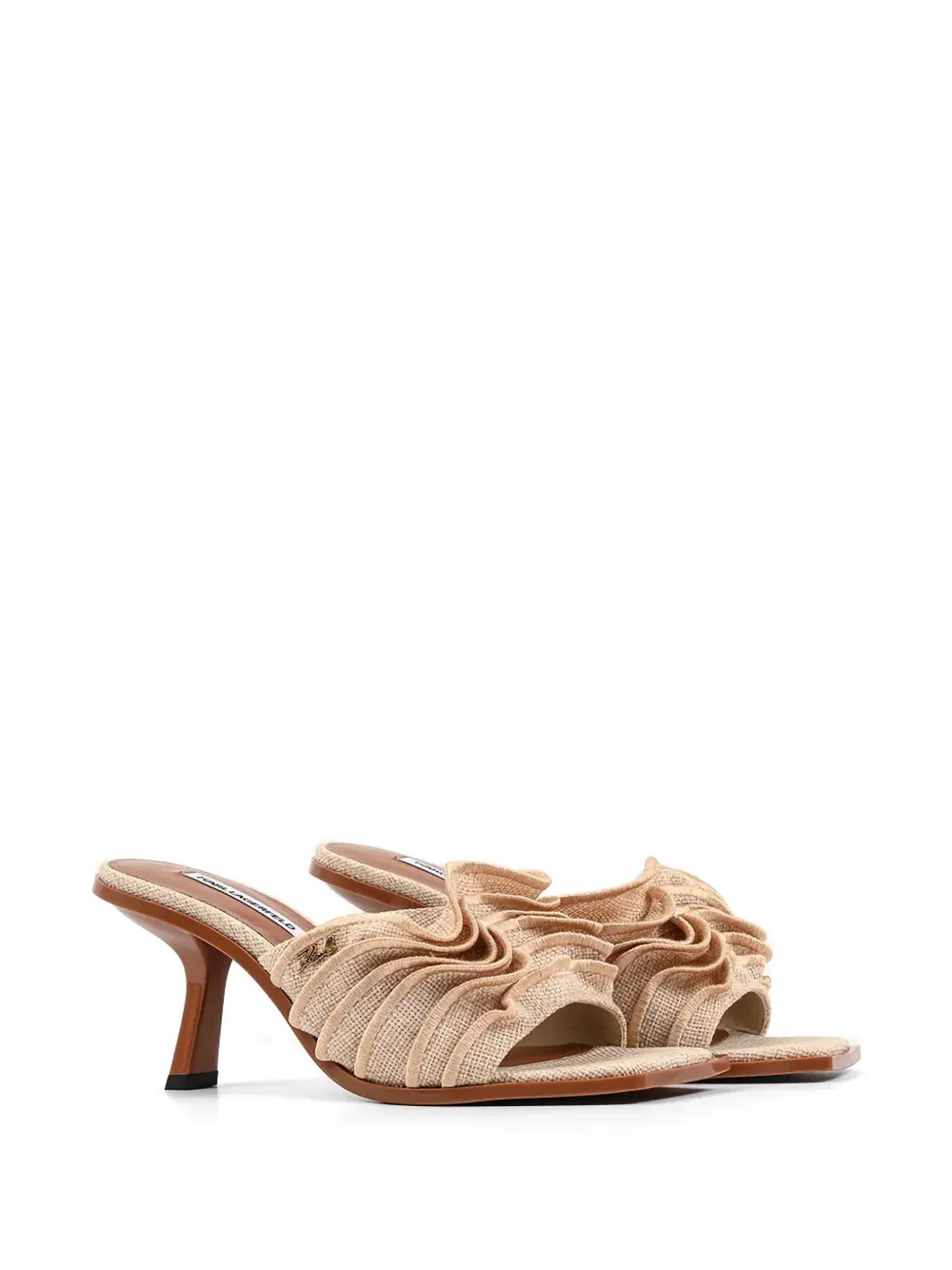 Karl Lagerfeld Karmel ruffled squared-toe heeled sandals Beige