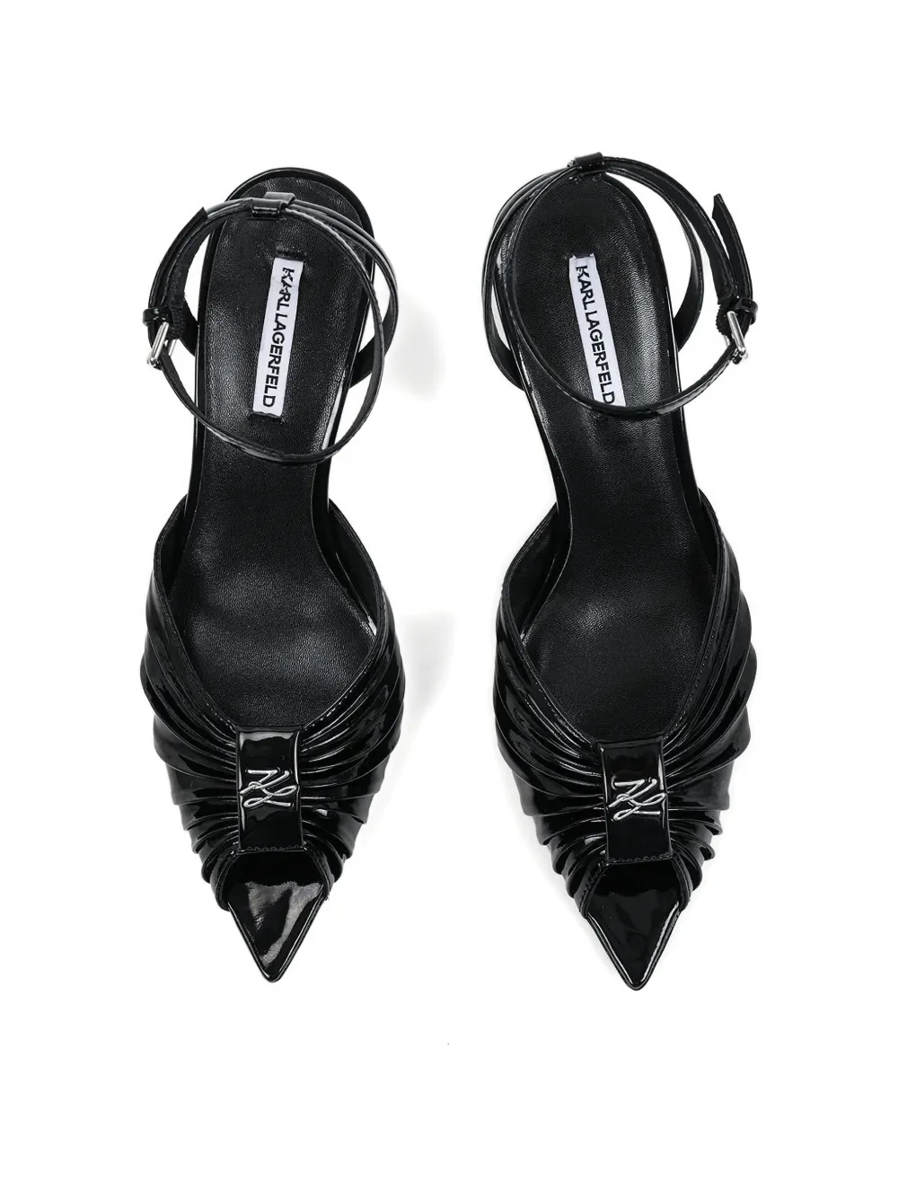 Karl Lagerfeld leather heeled pumps Zwart