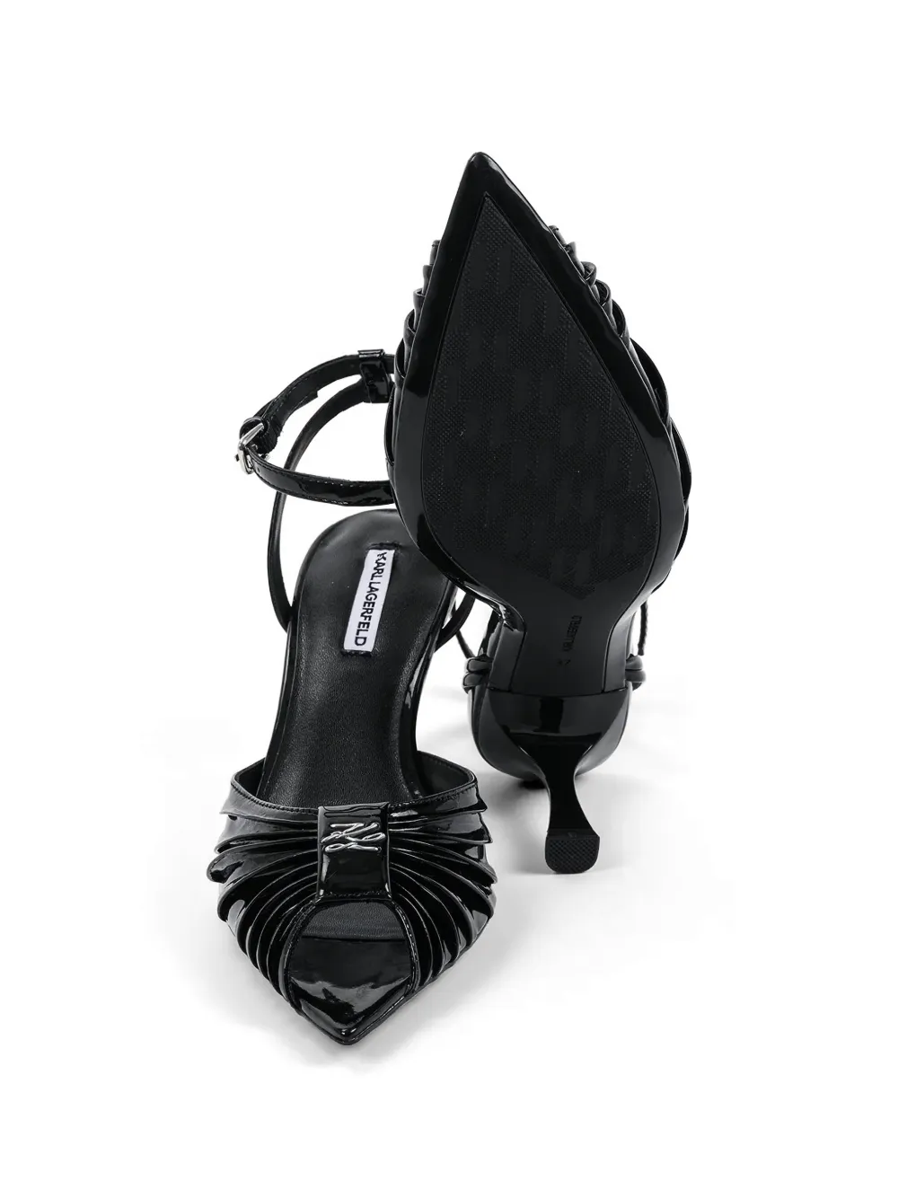 Karl Lagerfeld leather heeled pumps Zwart