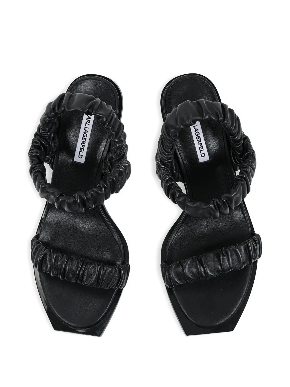 Karl Lagerfeld leather heeled sandals Zwart