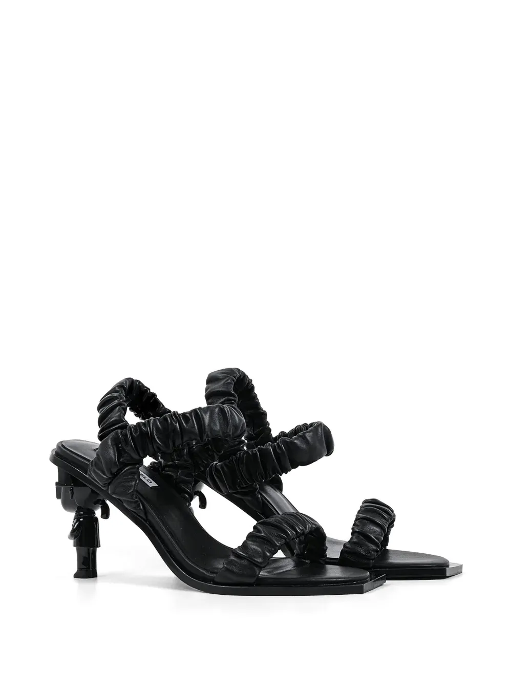 Karl Lagerfeld leather heeled sandals Zwart