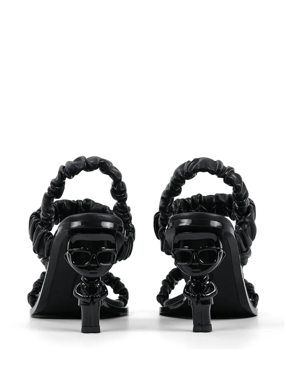 Karl Lagerfeld leather heeled sandals Zwart