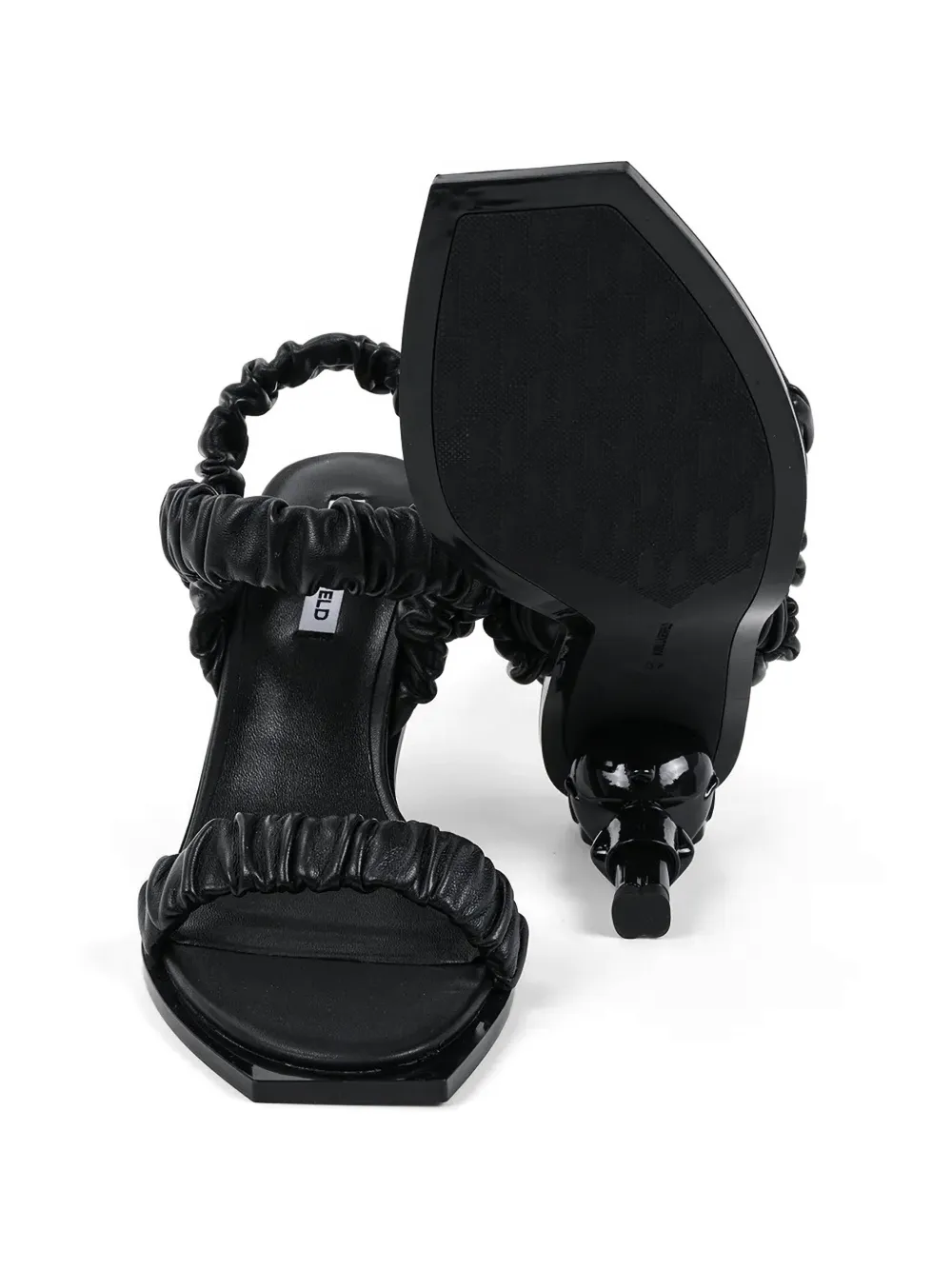 Karl Lagerfeld leather heeled sandals Zwart