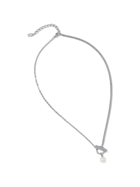 Karl Lagerfeld pearl T-bar chain necklace