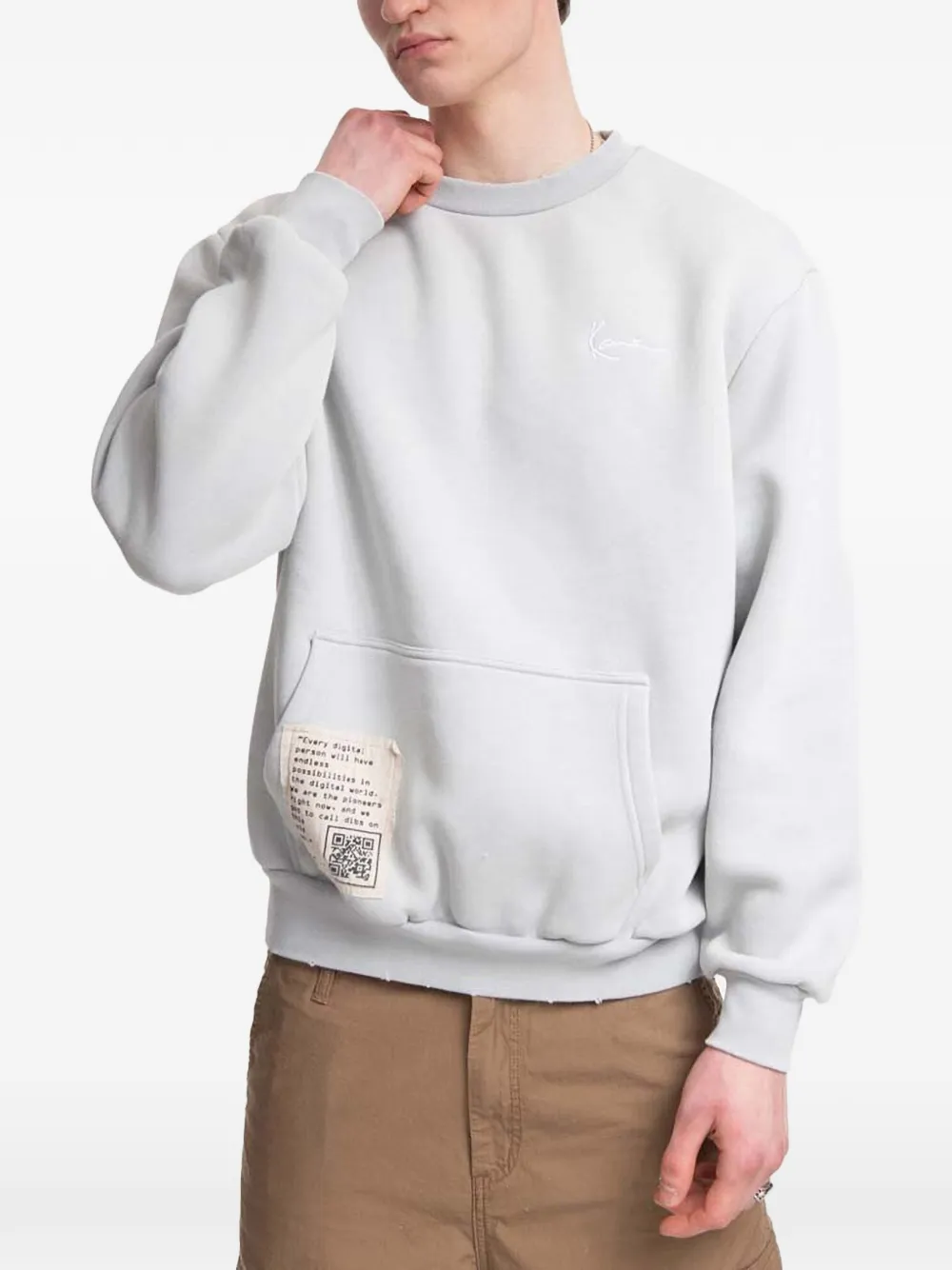 karl kani logo-embroidered sweatshirt - Grigio