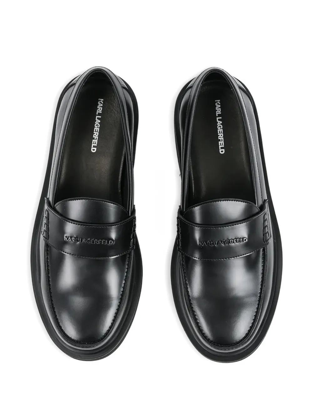 Karl Lagerfeld leather loafers Zwart