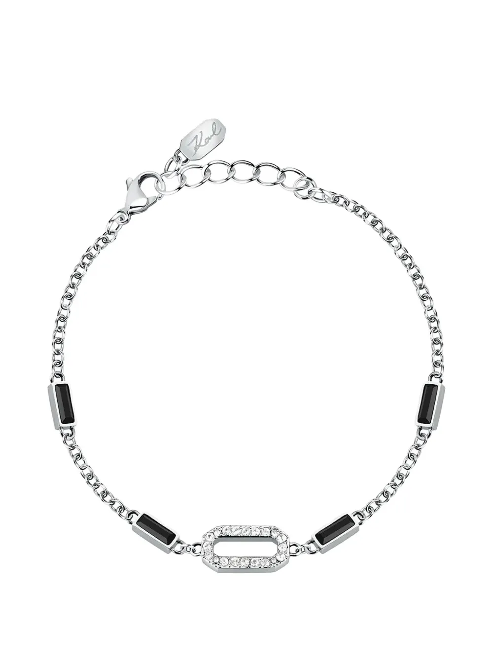 Karl Lagerfeld oval-detail bracelet - Argento