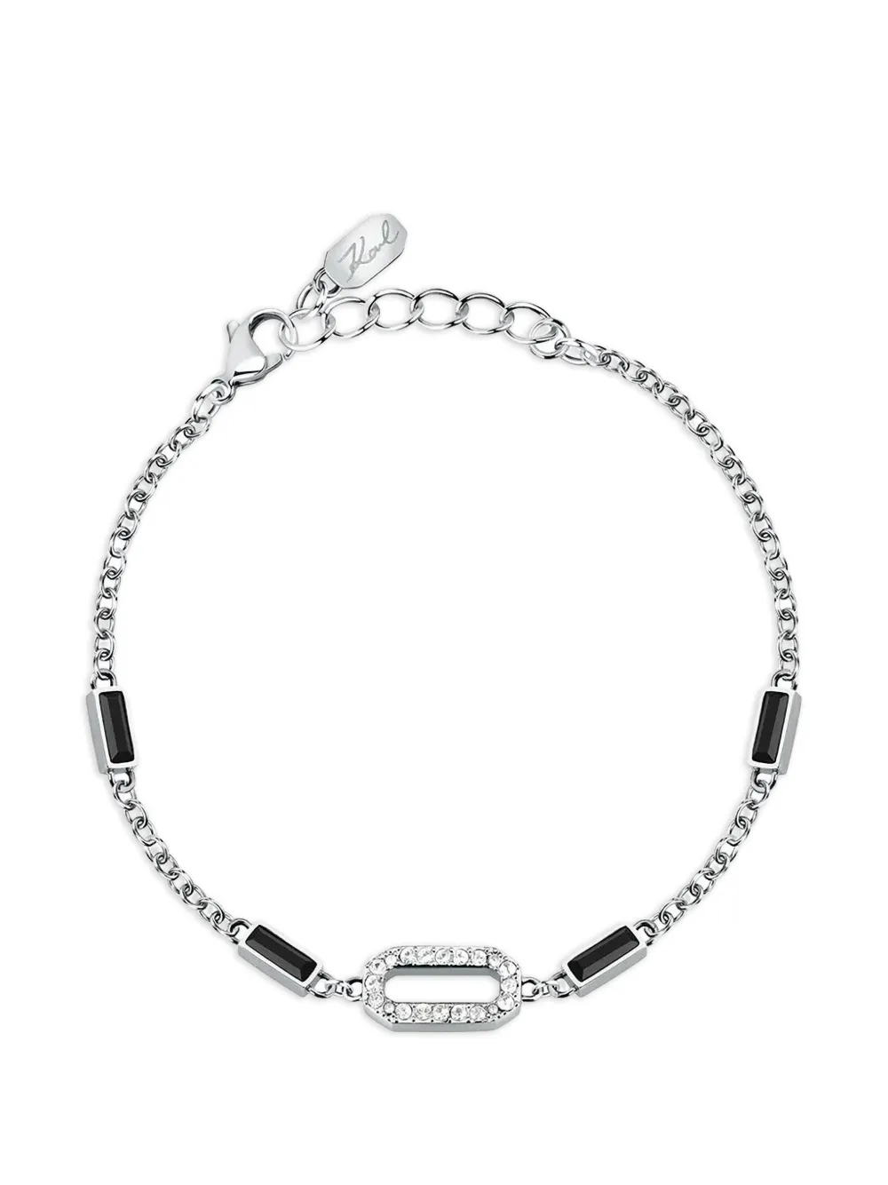 Karl Lagerfeld oval-detail bracelet - Argento