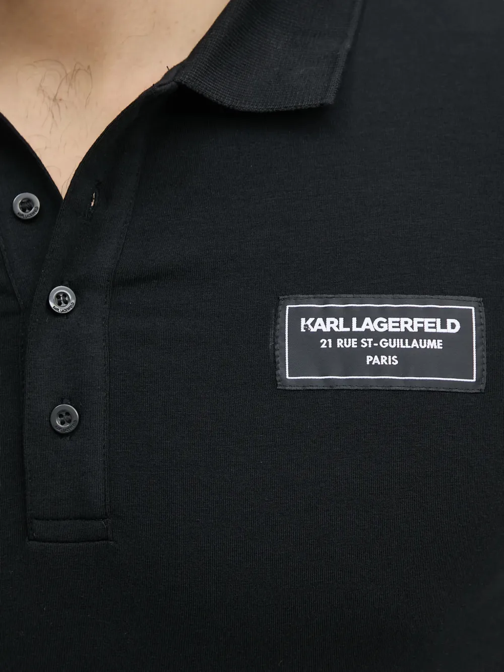 Karl Lagerfeld Poloshirt met patch Zwart