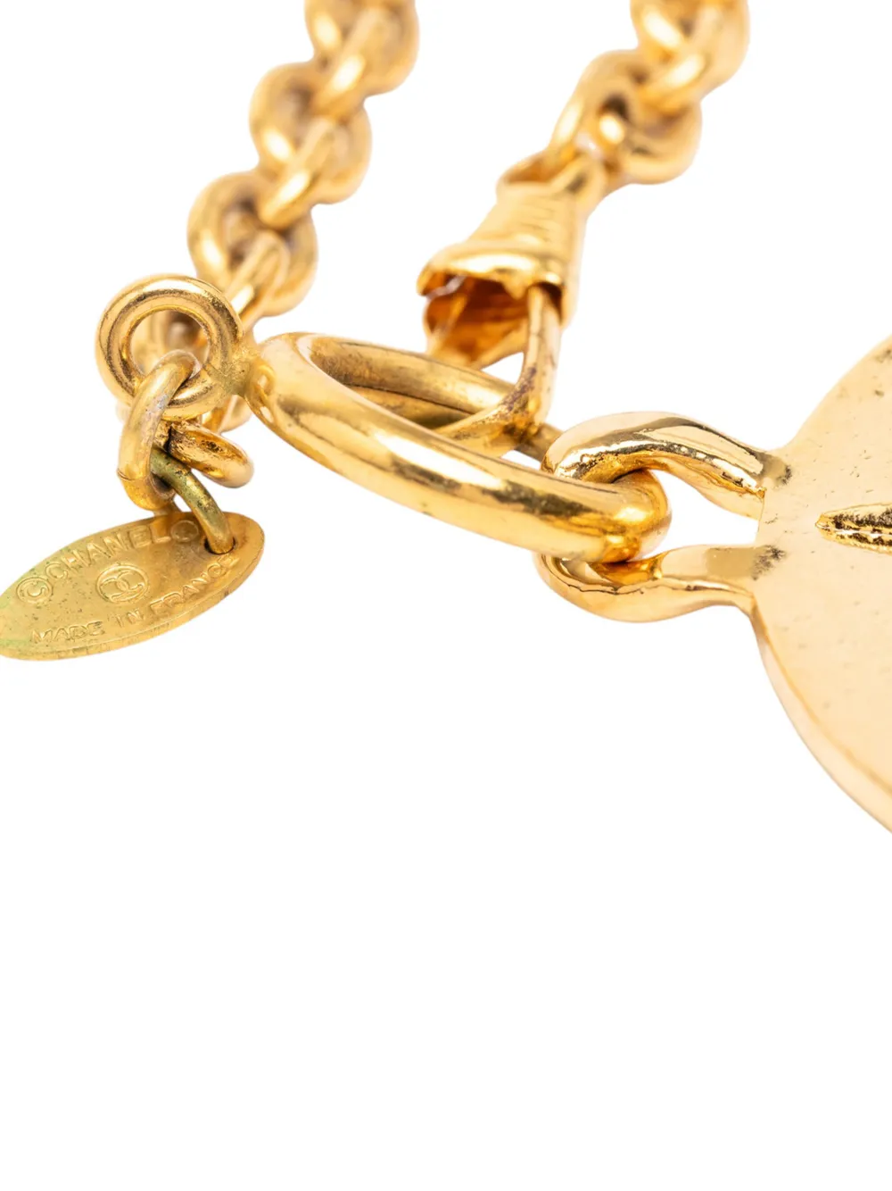1970-1980 Cc Gold Plated Star Round Pendant Necklace Costume Necklace