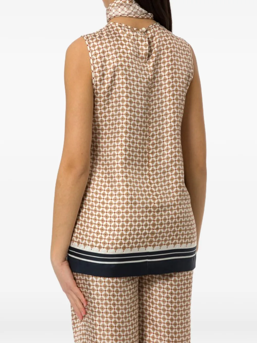 Max Mara Top met geometrische print Beige