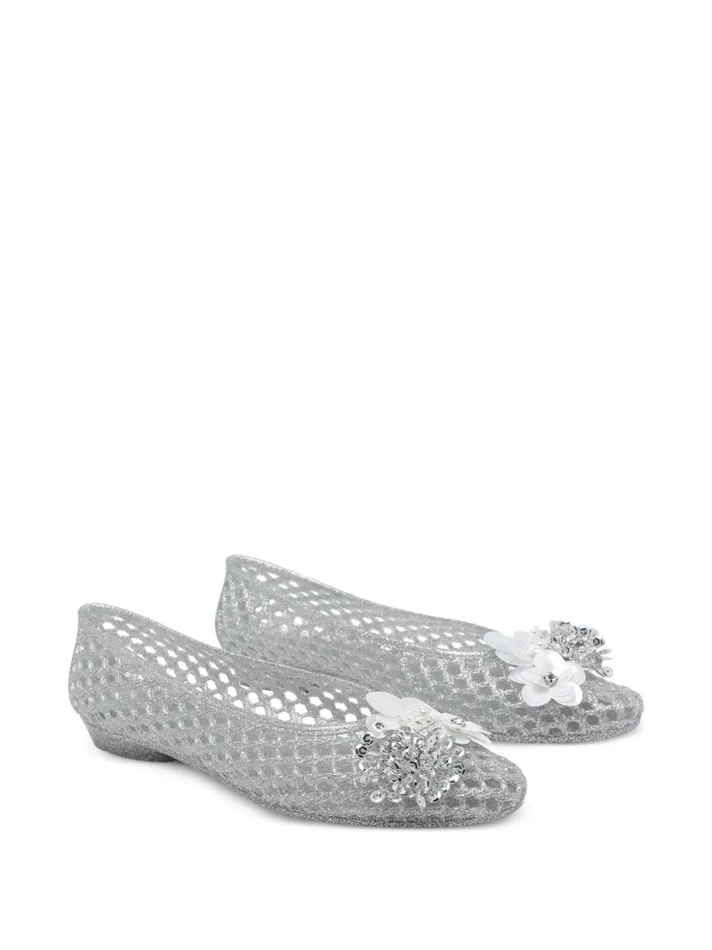  Heavenly Jelly Ballet Flats - White 