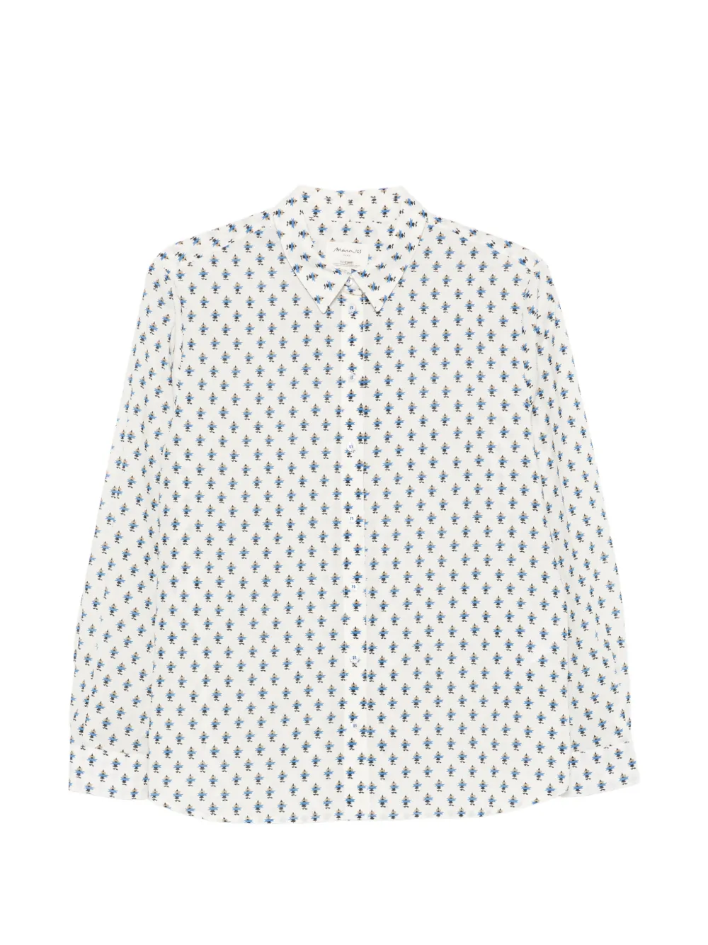 MAISON123 geometric-print long-sleeve shirt - Weiß